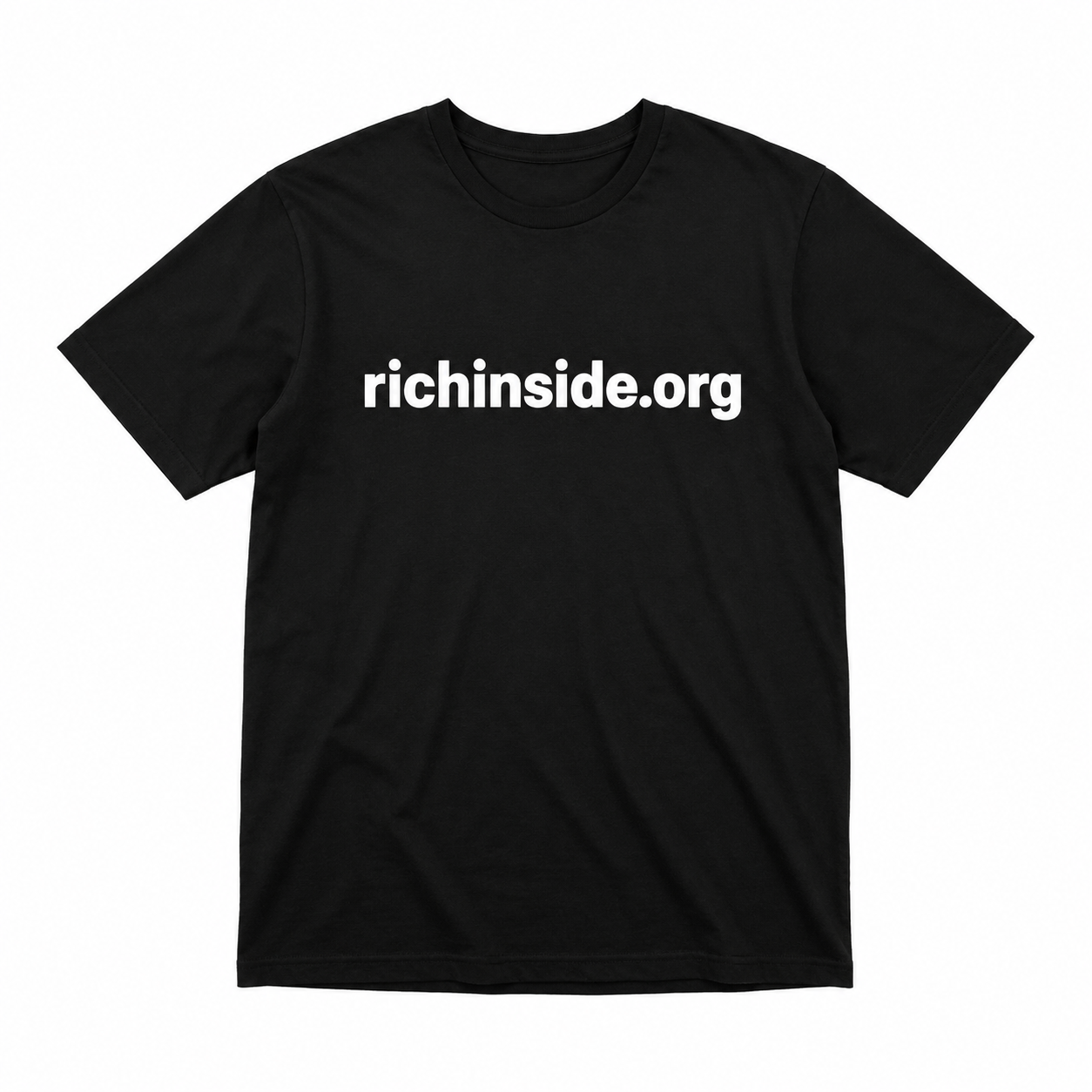 Black Rich Inside tee with richinside.org in white