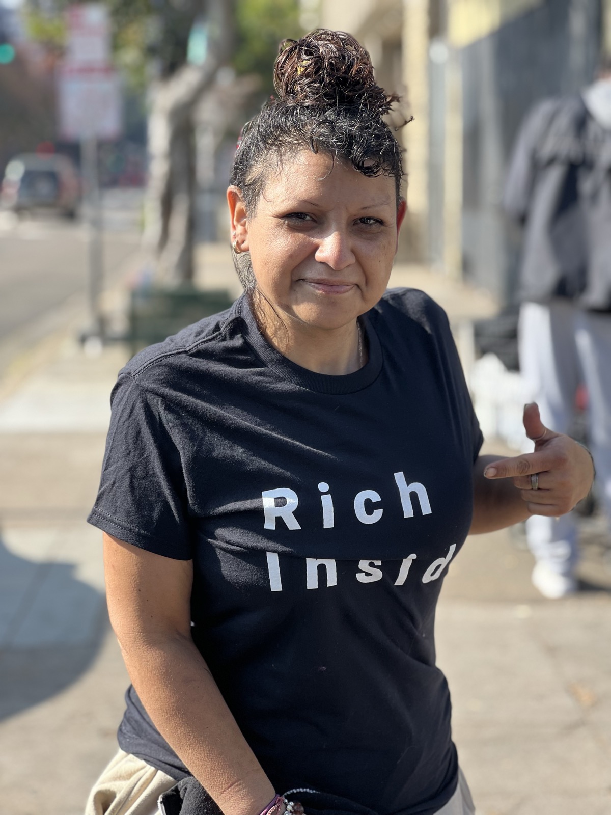 Woman wearing Rich Inside